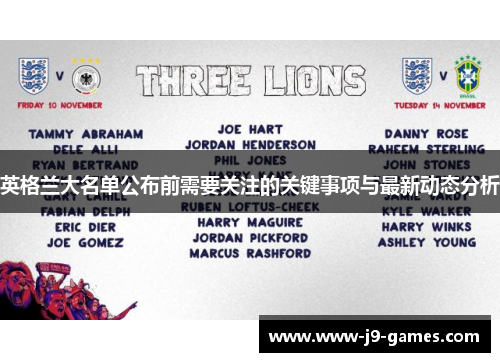 英格兰大名单公布前需要关注的关键事项与最新动态分析